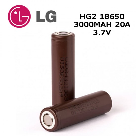 LG HG2 18650 Şarj Edilebilir Li-ion Pil 20A 3000mAh